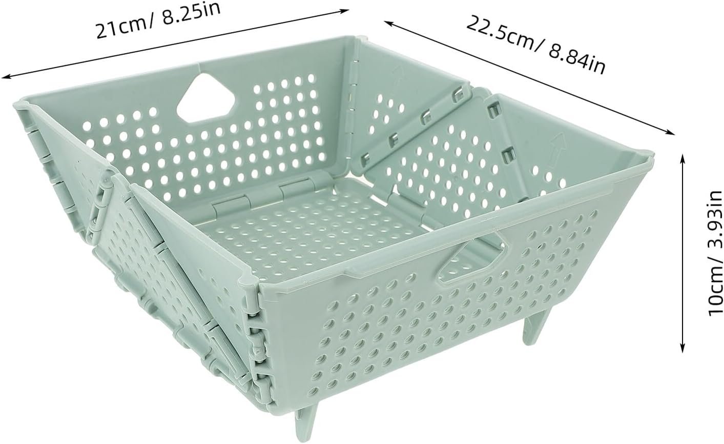 Collapsible Kitchen Drain Basket with Quick-drain Holes Foldable Plastic Fruit and Vegetable Strainer for Small Spaces Space-saving Colander for Kitchen Counter and Living Use