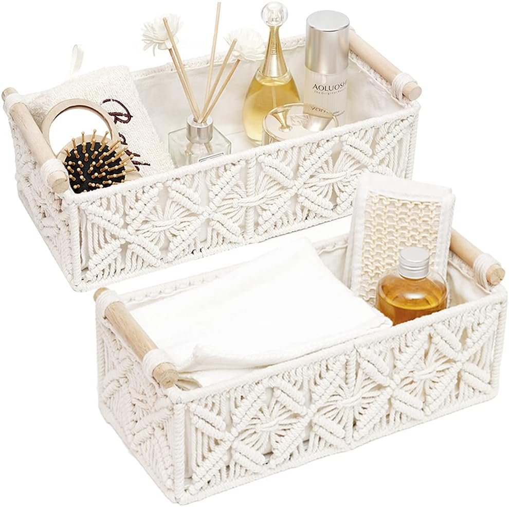 Boho-Style Toilet Paper Storage Basket