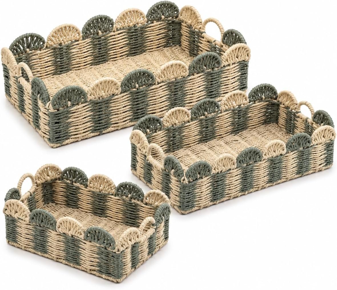 Rectangular Boho-Style Storage Basket – Hand-Woven Paper Rope Basket