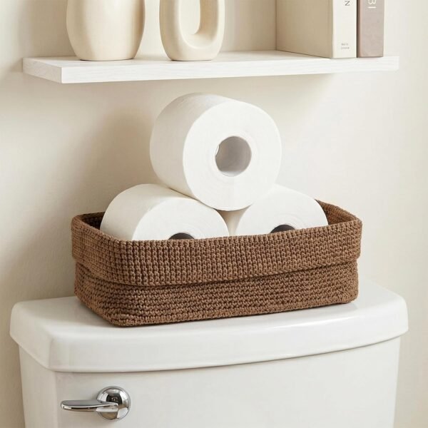 Toilet Paper Storage Basket – Boho-Style Bathroom Decor, Small Organizer Basket