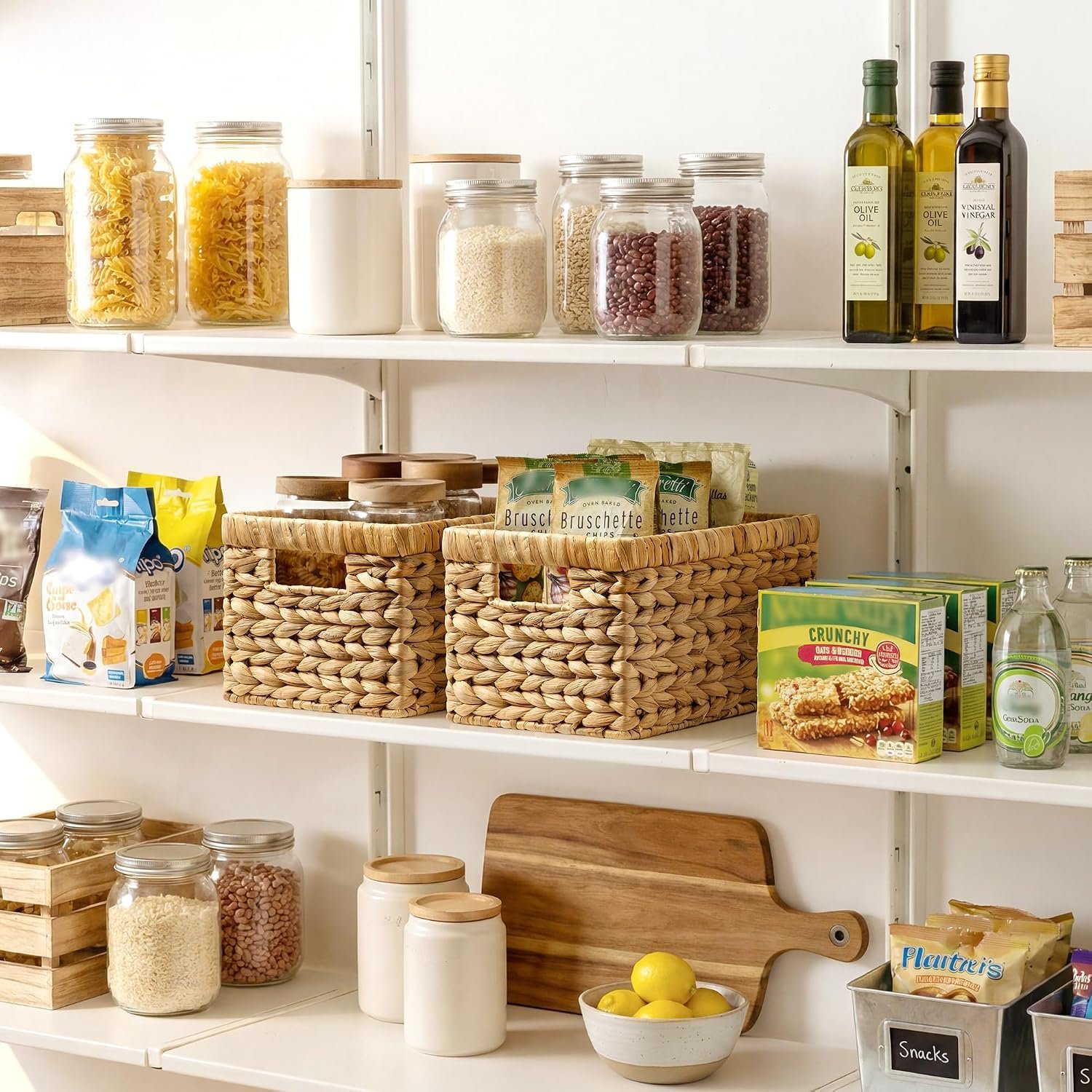 2-Piece Wicker Storage Basket Set