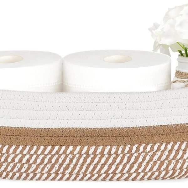 Toilet Paper Basket—Boho-Style Bathroom Storage Basket