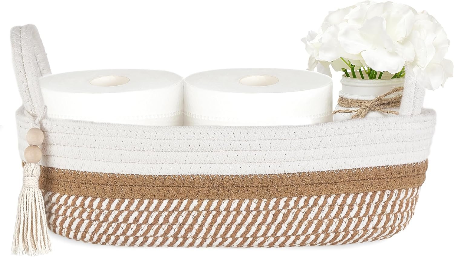 Toilet Paper Basket—Boho-Style Bathroom Storage Basket