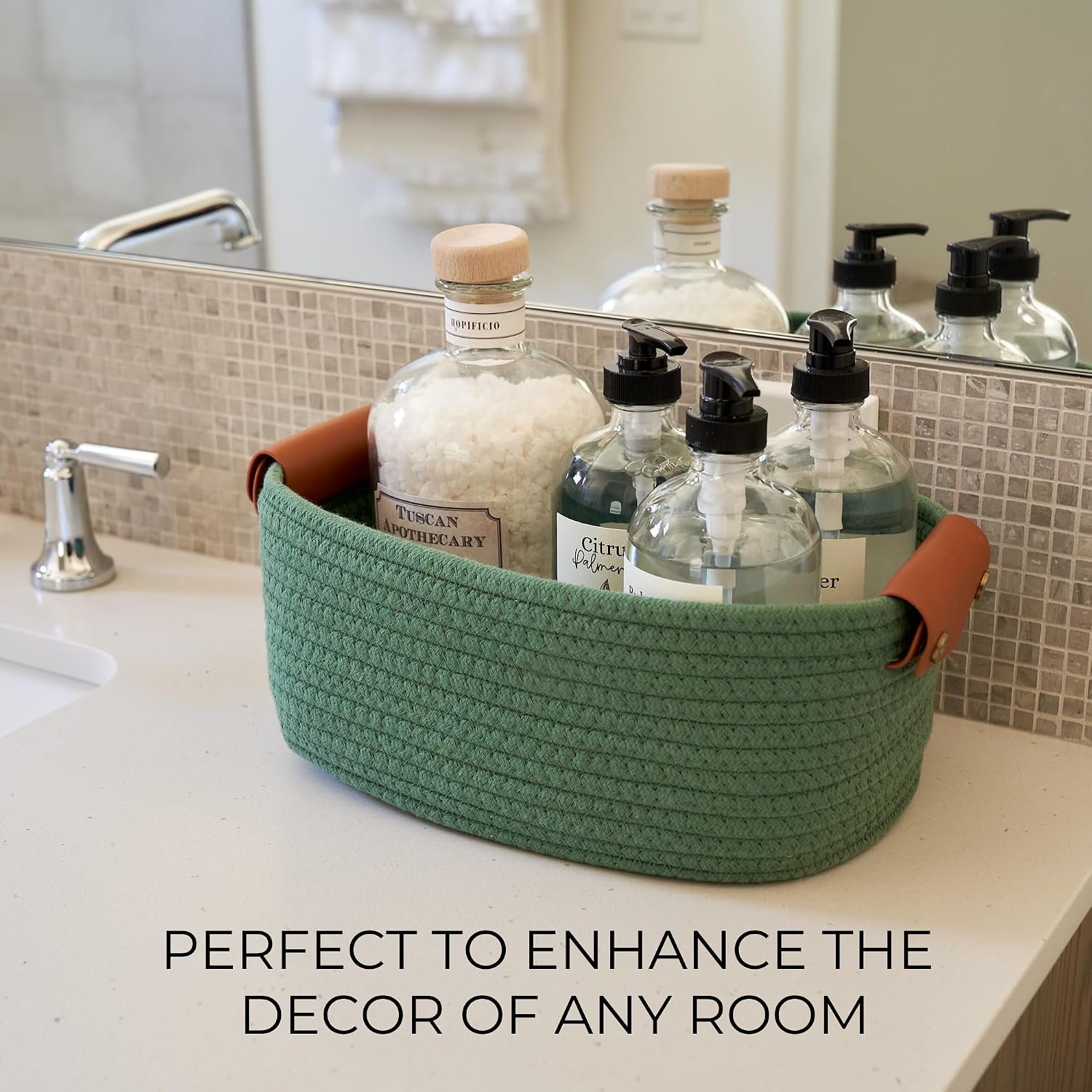 Premium 5-Piece Storage Basket Set—Sturdy Cotton Rope Woven Baskets
